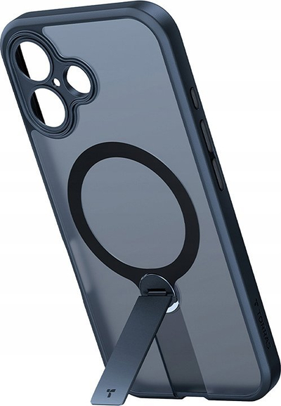 Kapak telefoni Torras Pstand Spin për iPhone 16, me stand që rrotullohet, i zi