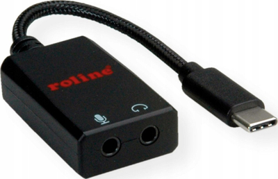 Adapter audio Roline USB Type C në 2x 3.5mm, 0.13m, i bardhë