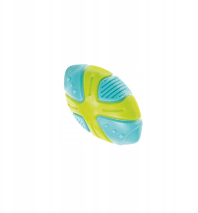 Lodra për qen X-Dog Rugby Ball, TPR, 9.5 x 5 x 5 cm, jeshile blu