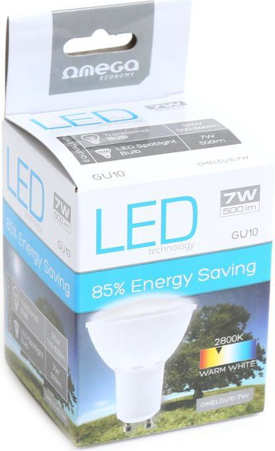 Poç elektrik LED Omega, 2800K, GU10, 7W, 500LM, e bardhë e ngrohtë