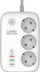 Prizë e zgjuar Wi‑Fi Ldnio SEW3452, 3 dalje AC, 4 porta USB, 30W, e bardhë