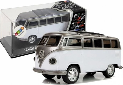 Autobus lodër Lean Sport Bus Die-cast, me tërheqje, drita dhe zë, i bardhë