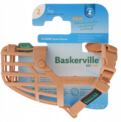 Maskë për qen Baskerville Classic Basket Muzzle 2, madhësia 2, shumë e rehatshme, me ngjyrë neutrale