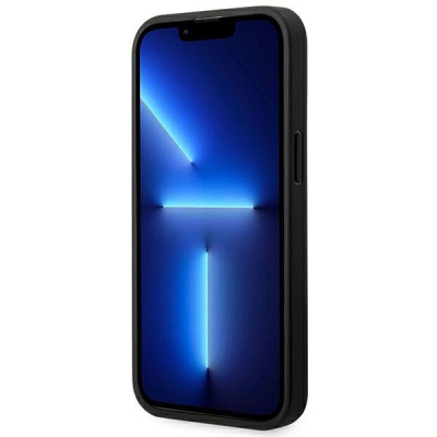Mbulesë telefoni BMW M Collection për iPhone 14 Pro Max, lëkurë PU me efekt karboni, mbrojtëse, e zezë me vijë blu