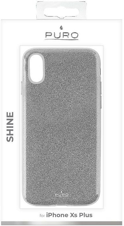 Mbulesë telefoni Puro Shine IPCX65SHINESIL, për iPhone XS Max, plastike, ngjyrë argjendi