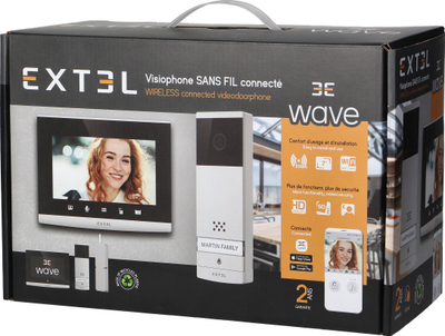 Video-interfon pa tela Extel Wave, monitor 7", WI-FI, i bardhë