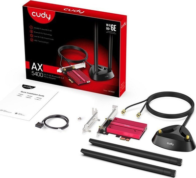 Kartë rrjeti Cudy WE4000, AX5400 Wi‑Fi 6E, Bluetooth 5.2, e zezë