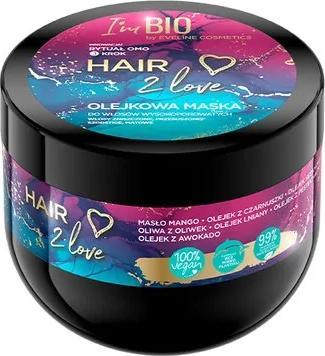 Maskë flokësh Eveline Cosmetics Im Bio Hair 2 Love, ushqyese e fortë, 300 ml