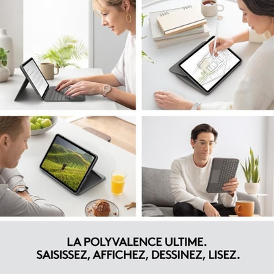 Këllëf tastierë me touchpad Logitech Folio Touch për iPad Air 11", Oxford Grey
