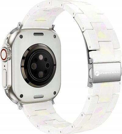 Rrip ore Apple FORCELL F-DESIGN FA04, me rrëshirë mermeri, 42 44 45 49 mm, i bardhë