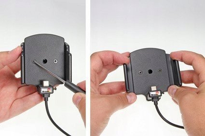 Mbajtëse telefoni Brodit Active Holder, karikues me prizë t’makinës, e zezë