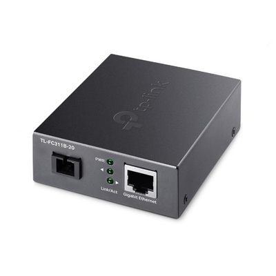 Konvertues fibër optike RJ45 në SC WDM, 1000 Mbps, single mode 20 km, i bardhë