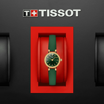 Orë për femra Tissot T-Lady Lovely Round T140.009.36.091.00, e gjelbër/artë