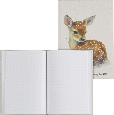 Fletore PAGNA Deer DIN A5, faqe me rrjetë pikash, bezhë