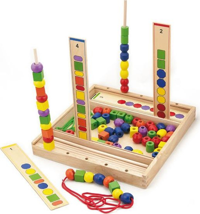 Set rruazash druri Viga Bead Sequence, lodër edukative, 96 copa, shumëngjyrësh