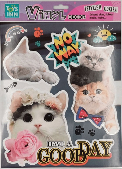 Ngjitëse muri Stnux Vinyl Stickers Animals Cats No Way, motive mace, shumëngjyrëshe