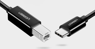 Kabllo Ugreen USB-B me USB-C, 1 m, 480 Mbps, e zezë