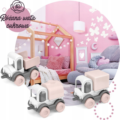 Set lodrash makina Wader Pink Cotton Candy Kid Cars Trio, 3 copë, plastikë, rozë