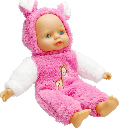 Kukull bebe Lunabebe Alisa, 30cm, trup gome, rozë me të bardhë