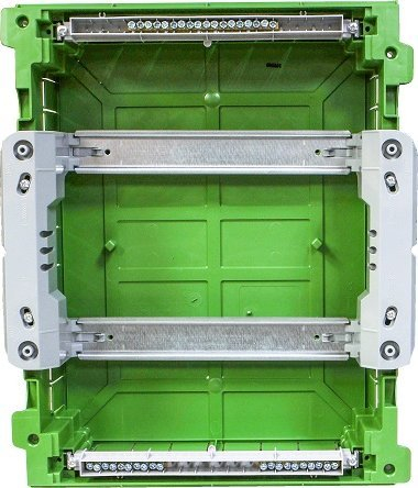 Kuti shpërndarëse e fshehtë Legrand Practibox S 2x12, 24 module, derë transparente, e bardhë