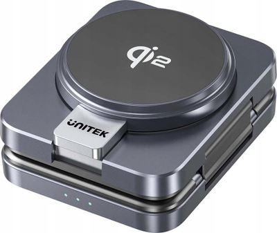 Karikues 3‑në‑1 UNITEK P1300AGY01, MagSafe Qi2, karikim i shpejtë, gri