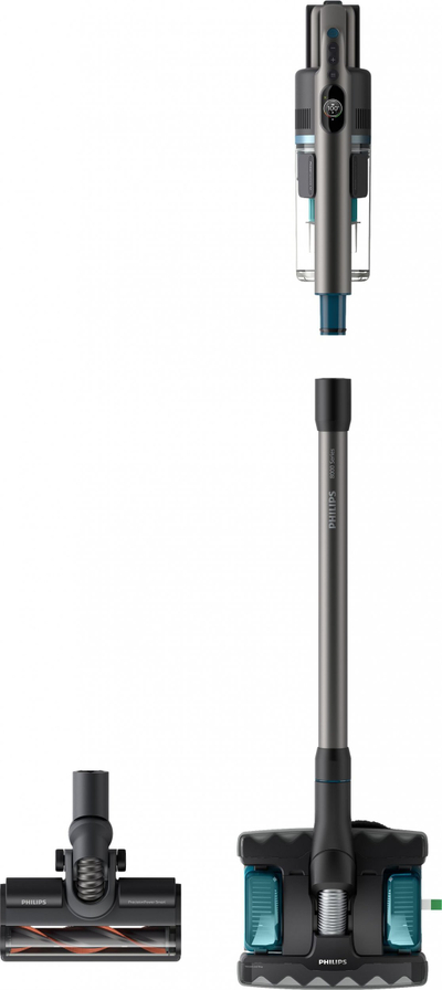Fshesë me korrent vertikale Philips Aqua 8000 XC8057/01, pa kabllo, 25.2V, blu