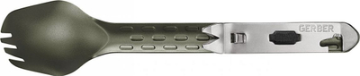 Multimjet kampingu Gerber Devour Spork, 19cm, i lehtë, jeshile flat sage