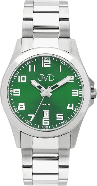 Orë për meshkuj JVD J1041.38, e argjendtë/gjelbër