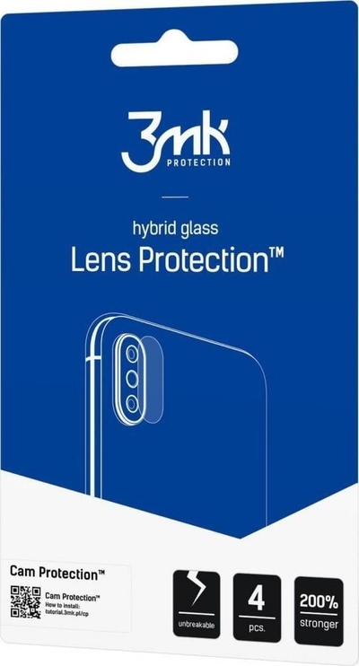Mbrojtës kamerë 3MK Lens Protect për Oppo Reno 6 Pro+ 5G, xham hibrid, set 4 copë, transparent
