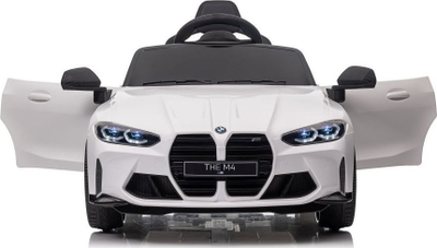 Makinë elektrike për fëmijë BMW M4, me telekomandë, drita LED, e bardhë