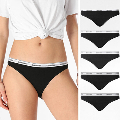 Mbathje për femra Calvin Klein, 5 copë, të zeza