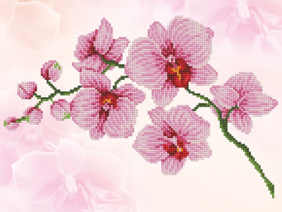 Set artizanati Diamond Dotz Diamond Art Orchid Spray, 10.7" x 14.6", shumëngjyrësh