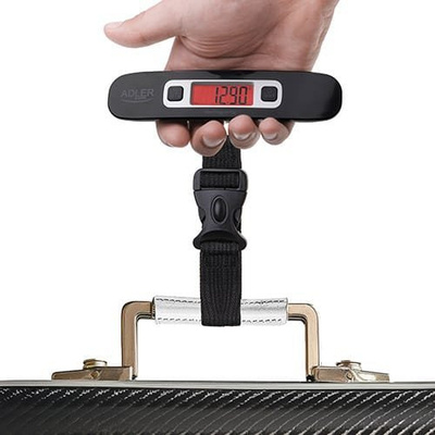 Peshore portative për bagazh Adler AD 8190, deri 50kg, ekran LCD, gri