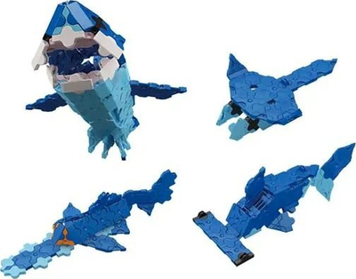 Lodër ndërtimi LaQ Marine World Shark, set për me bo modele deti, shumëngjyrëshe