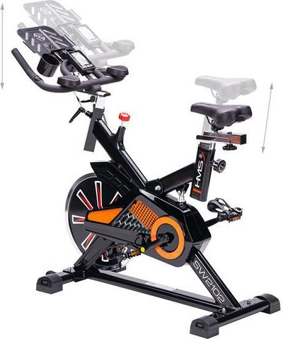 Biçikletë spinning HMS SW2102, rrotë 15 kg, rezistencë mekanike, e zezë