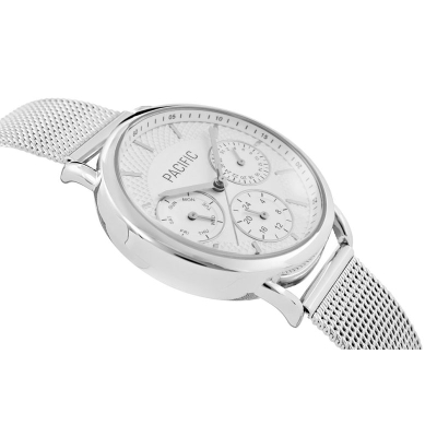 Ora dore Pacific Chronograph X6180-1, kronograf dekorativ, çelik inox, argjendtë