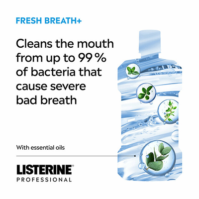 Ujë pastrues Listerine Professional Fresh Breath, 500 ml