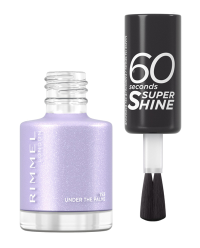 Llak thonjsh Rimmel 60 Seconds Super Shine 153 Under The Palms, tharje e shpejtë, me shkëlqim, lejla pastel