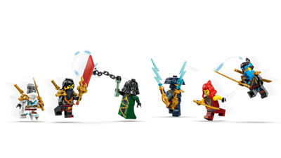 Lodër ndërtimi LEGO Ninjago The Temple Bounty 71848, anije, me 6 minifigura, shumëngjyrëshe