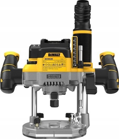 Frezë druri DEWALT DCW620H2-QW, me bateri, 2 bateri edhe karikues, e verdhë