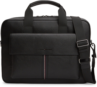 Çantë laptopi Tommy Hilfiger AM0AM14166, poliuretani, e zezë