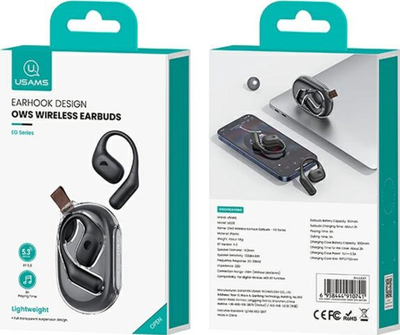 Kufje wireless Usams G26 OWS, Bluetooth 5.3, me kuti karikimi, të bardha