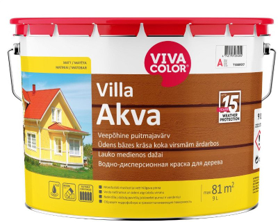 Bojë fasade druri Vivacolor VILLA-AKVA A, 9L, me bazë uji, e bardhë