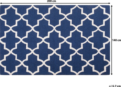 Tepih Beliani SILVAN, 140x200 cm, lesh, blu navy