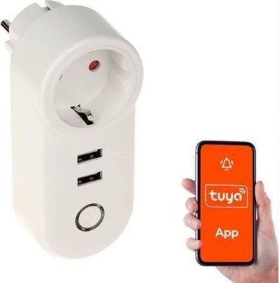 Prizë smart Genway ATLO P1U2 Tuya, WiFi, 1x Schuko, 2x USB, e bardhë