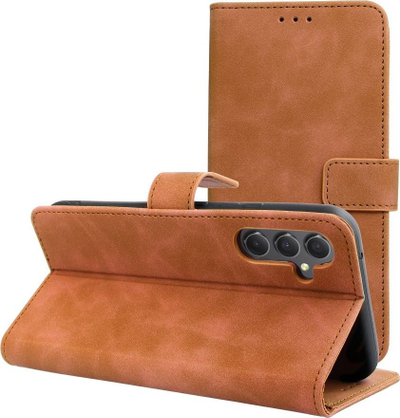 Futrollë libri OEM Tender për Samsung Galaxy A34 5G, me magnet, me xhepa, ngjyrë kafe
