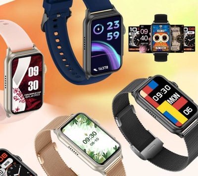 Smartwatch Rubicon SMARUB220, Bluetooth, matje shëndeti, blu e errët, set 2 copë