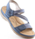 Sandale për femra Rieker RKR587, me shiritë Velcro, me platformë 3 cm, blu