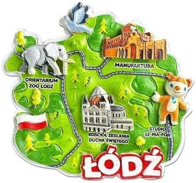 Magnet dekorativ I Love Poland Lodz, ILP MAG C LOD 32, shumëngjyrësh