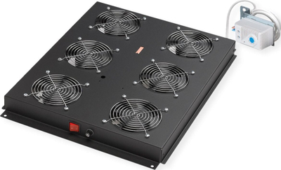 Единица за вентилација за таван Roline Roof Fan Unit 48.26cm, 6 вентилатори, црна